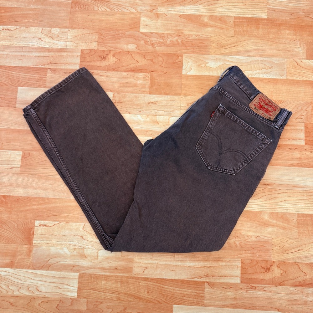 Levis 505 Regular Fit Straight Leg Jeans Mens 36x32 Faded Dark Wash Denim
